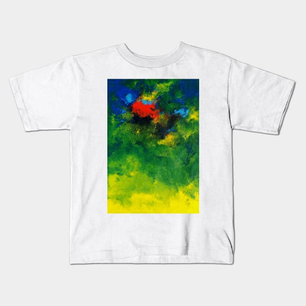 Green abstract artwork Kids T-Shirt by TAMOH65